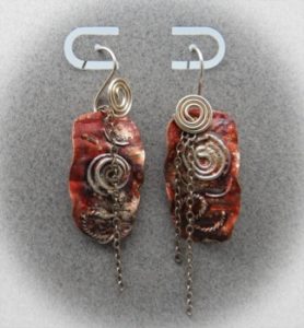 brown spiral earrings