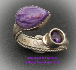 amethyst charoite Ring