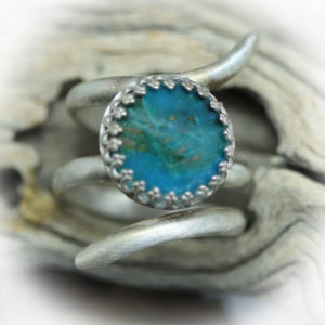 Sterling ring with chrysocolla gem