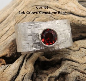 garnet lab-grown Ring