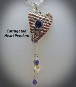 heart amethyst with text