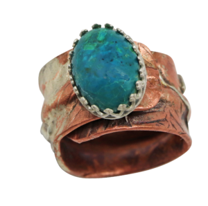 copper and sterling gemstone ring