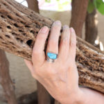 sterling and turquoise textured ring. made in Arizona