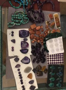 cabochons and beads from the gem show