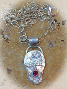 sterling and ruby gemstone pendant