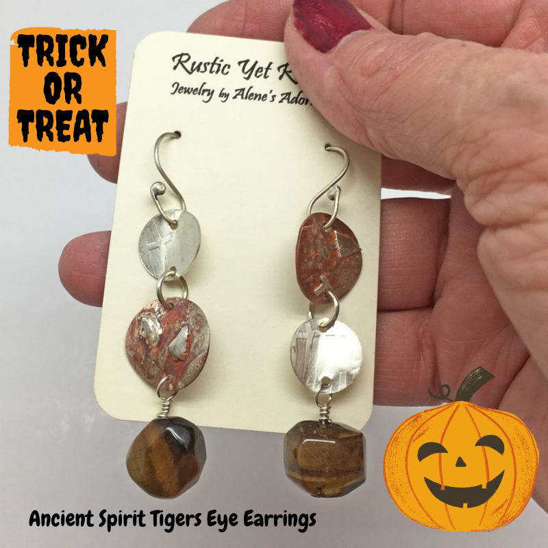 rustic jewelry earrings from the ancient spirit collection featuring tigers eye gems
