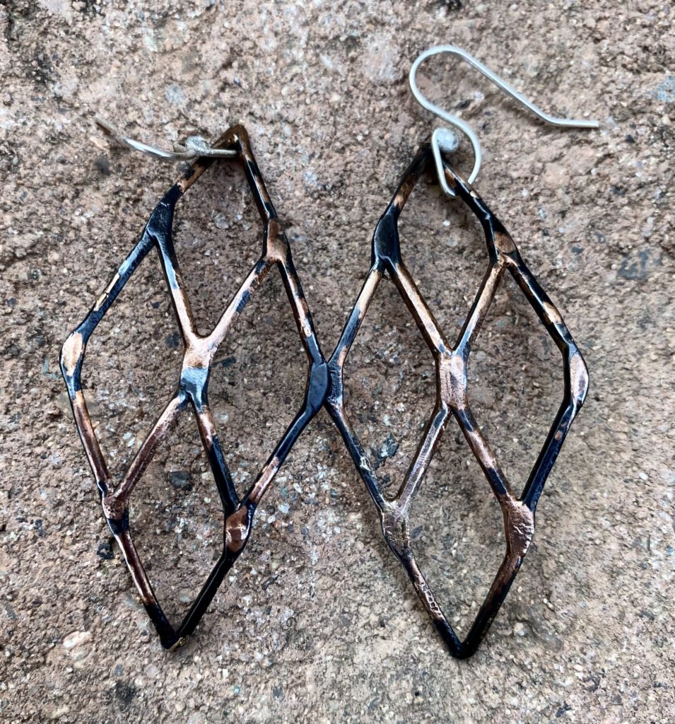 perforated steel earrings