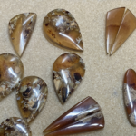 amber and moss agate cabochons for my new designs
